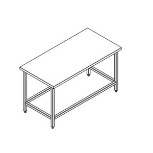 Central Work Table without under shelf