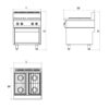 Gas Range (Open Cupboard)