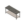 Granite Top central Work Table (W/under shelf)