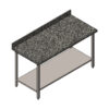 Granite Top Work Table (W/Back Splash W/under shelf)