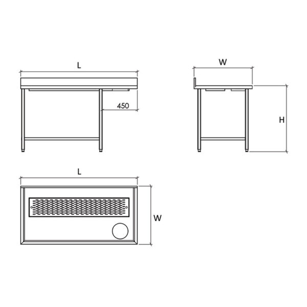 Meat and fish Preparation Work Table (W/Back Splash)